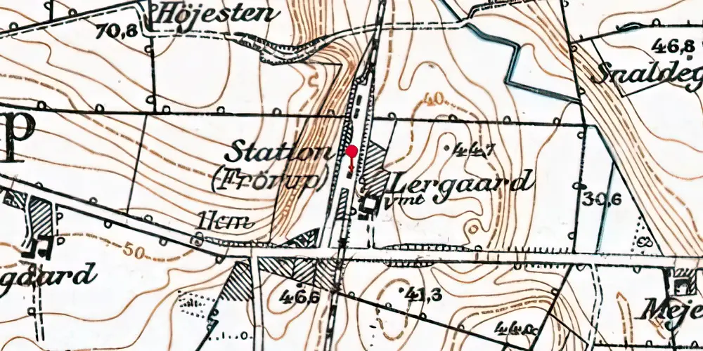 Historisk kort over Frørup Station