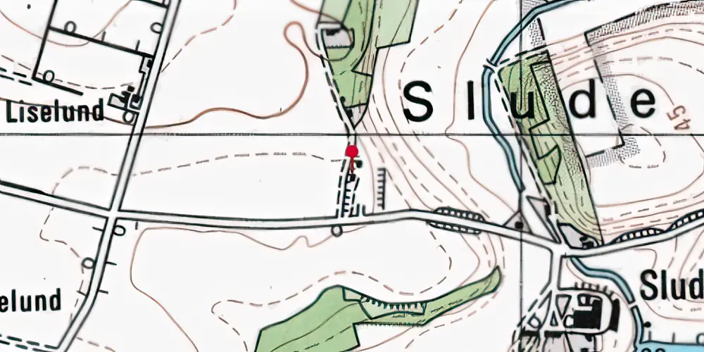 Historisk kort over Slude Holdeplads