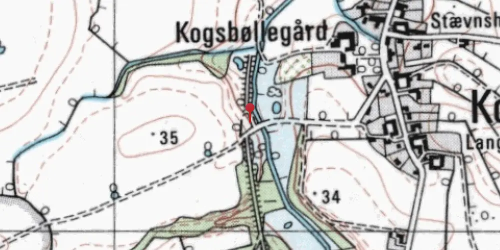 Historisk kort over Kogsbølle Trinbræt
