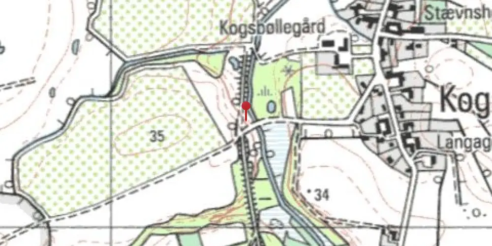 Historisk kort over Kogsbølle Trinbræt