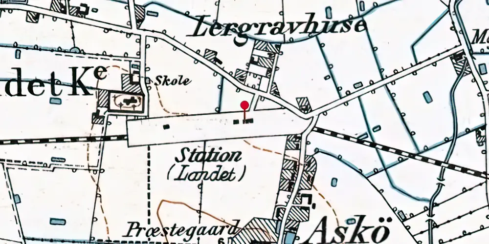 Historisk kort over Landet Station