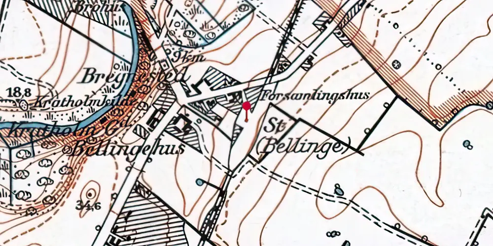 Historisk kort over Bellinge Station Historisk kort over Bellinge Station