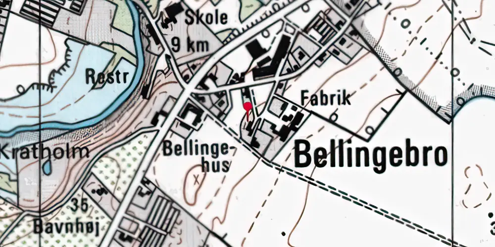Historisk kort over Bellinge Station Historisk kort over Bellinge Station