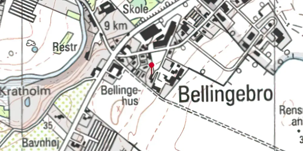 Historisk kort over Bellinge Station Historisk kort over Bellinge Station