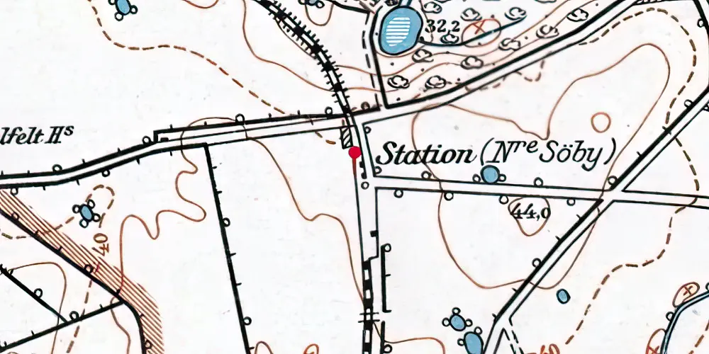 Historisk kort over Nørre Søby Station