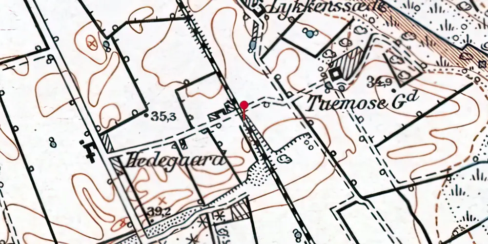 Historisk kort over Tuemose Trinbræt