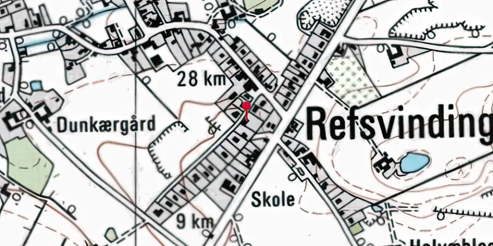 Historisk kort over Refsvindinge Station Historisk kort over Refsvindinge Station