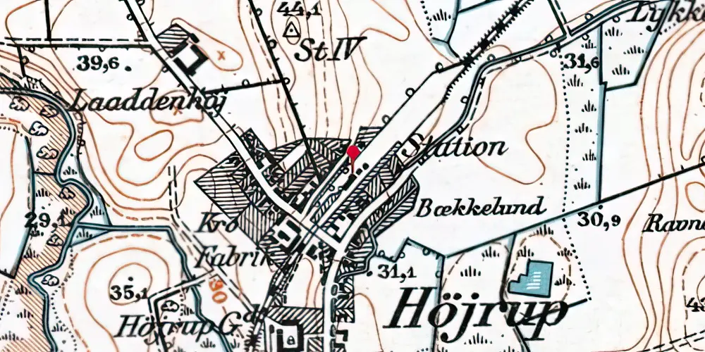 Historisk kort over Højrup Station Historisk kort over Højrup Station