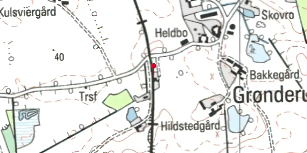 Historisk kort over Grønderup Trinbræt Historisk kort over Grønderup Trinbræt