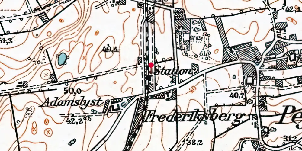 Historisk kort over Pejrup Station