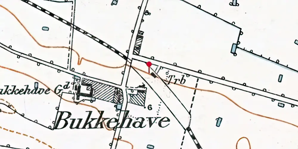Historisk kort over Bukkehave Holdeplads