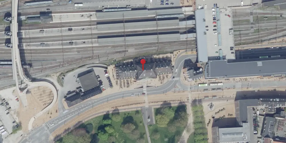 Historisk kort over Odense Banegård [1914-1995]