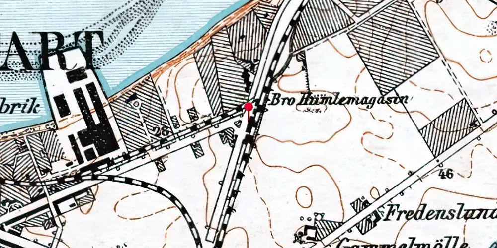 Historisk kort over Middelfart Station [1865-1935]