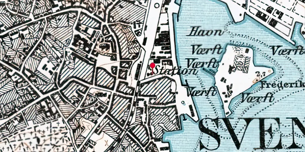 Historisk kort over Svendborg SNB Station