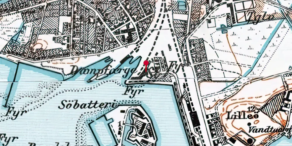 Historisk kort over Korsør Station [1907-1997]