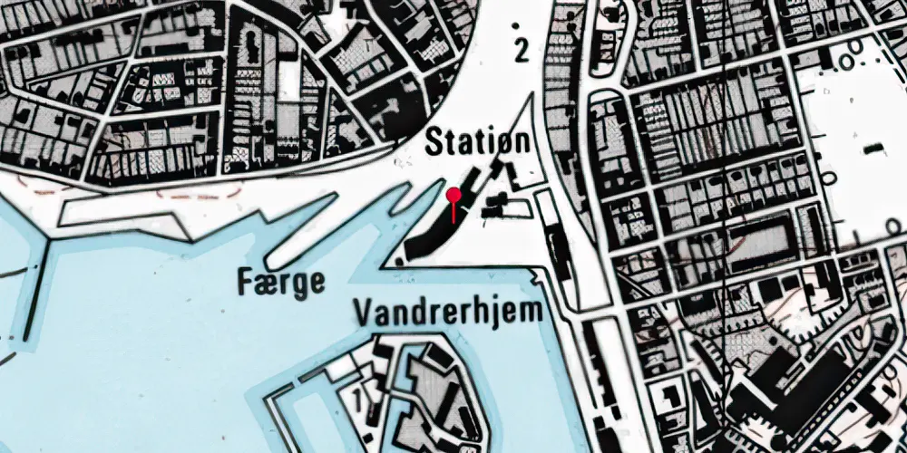 Historisk kort over Korsør Station [1907-1997]