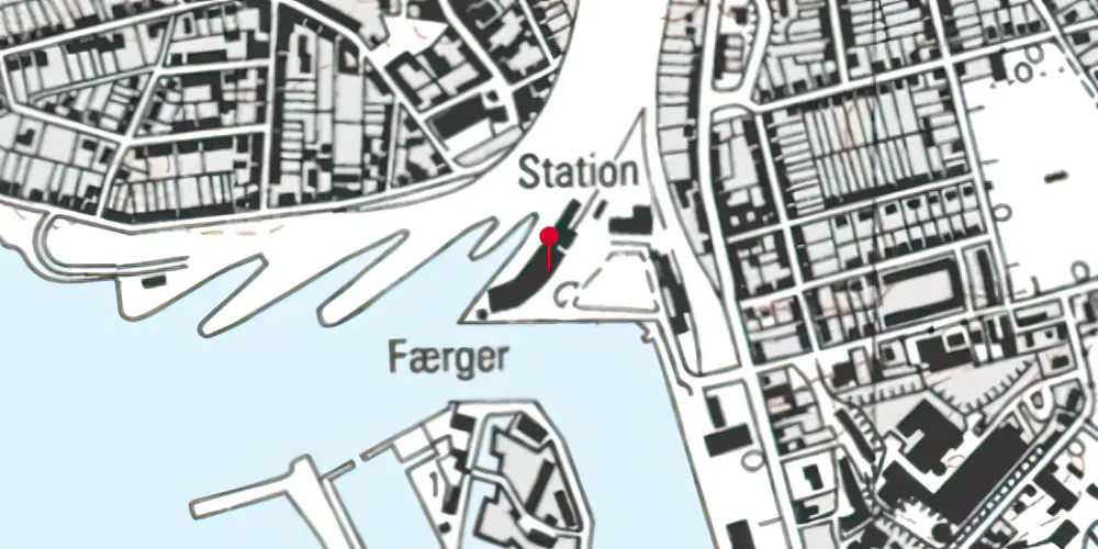 Historisk kort over Korsør Station [1907-1997]