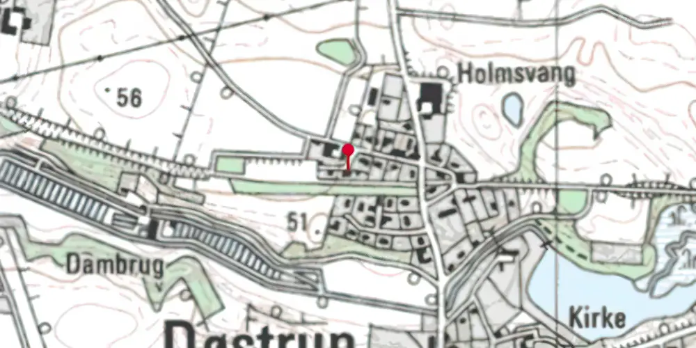 Historisk kort over Døstrup (Himmerland) Station