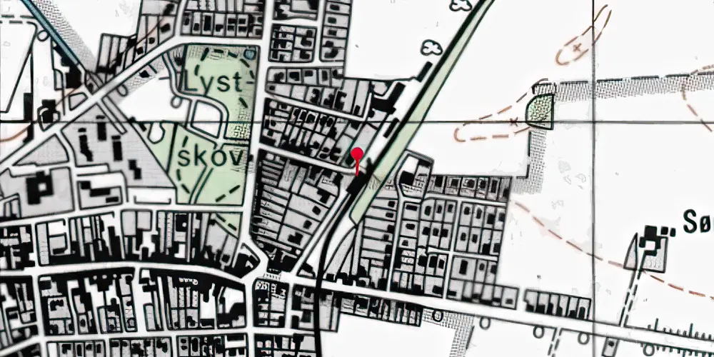 Historisk kort over Rødby Station Historisk kort over Rødby Station