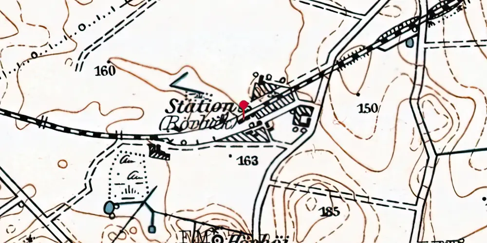 Historisk kort over Store-Rørbæk Station Historisk kort over Store-Rørbæk Station