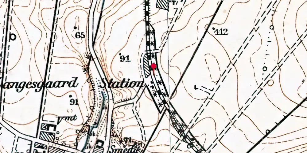 Historisk kort over Østerbølle Billetsalgssted