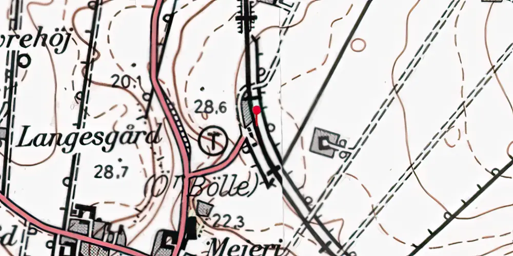 Historisk kort over Østerbølle Billetsalgssted