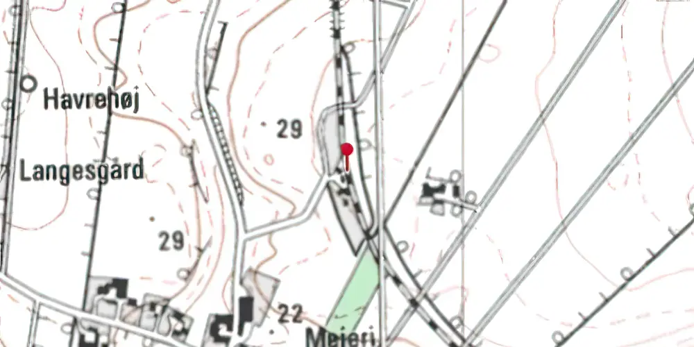 Historisk kort over Østerbølle Billetsalgssted