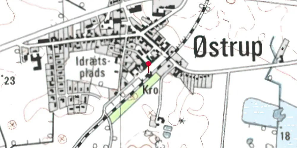 Historisk kort over Østrup Station Historisk kort over Østrup Station