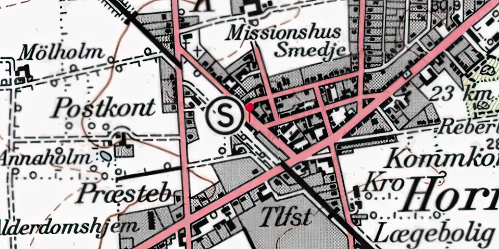 Historisk kort over Hornum Station Historisk kort over Hornum Station