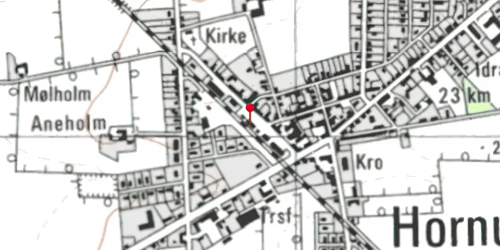 Historisk kort over Hornum Station Historisk kort over Hornum Station