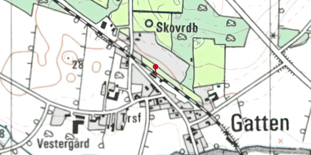 Historisk kort over Gatten Station