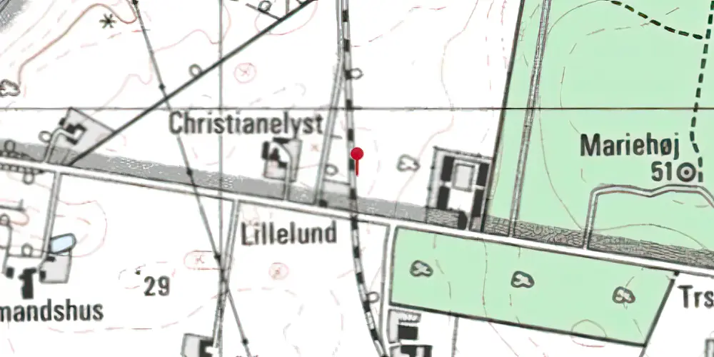 Historisk kort over Margrethelund Trinbræt Historisk kort over Margrethelund Trinbræt