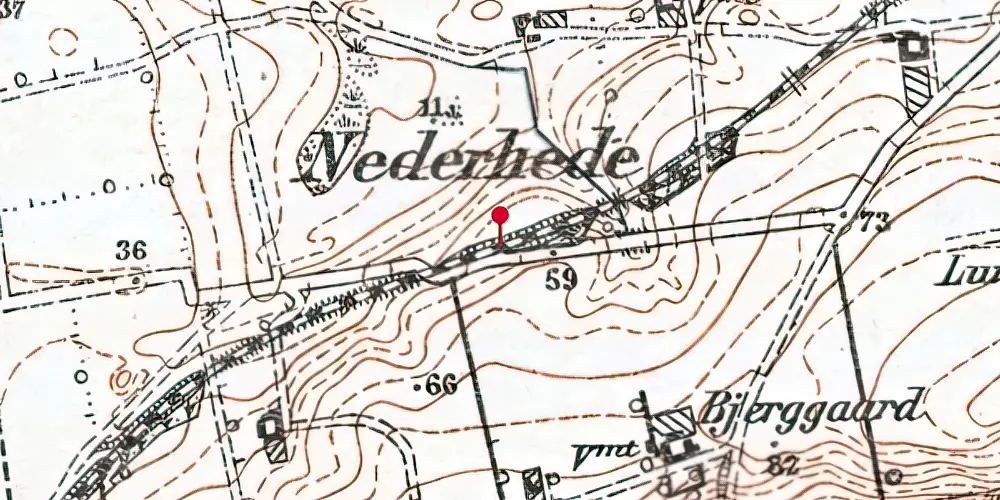 Historisk kort over Nederhede Trinbræt Historisk kort over Nederhede Trinbræt