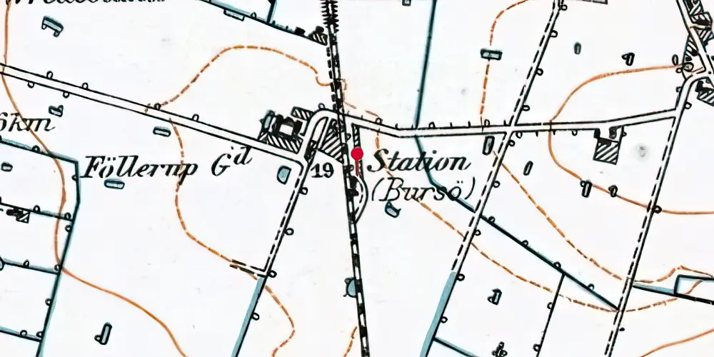 Historisk kort over Bursø Station
