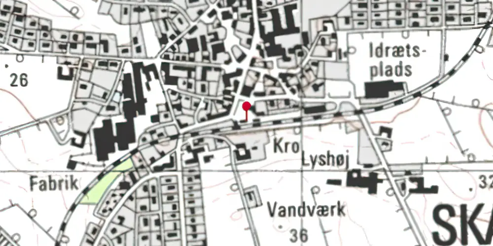 Historisk kort over Skals Station Historisk kort over Skals Station