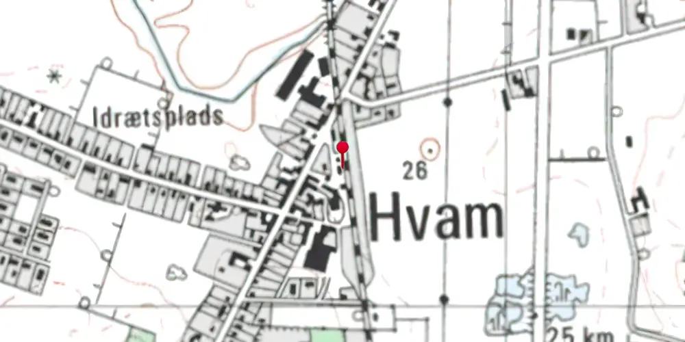 Historisk kort over Hvam Station Historisk kort over Hvam Station