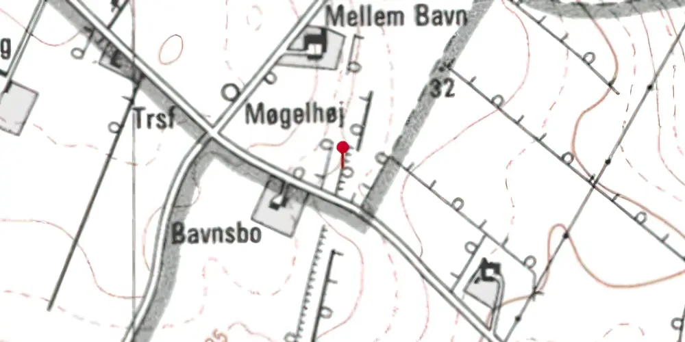 Historisk kort over Baun Trinbræt Historisk kort over Baun Trinbræt