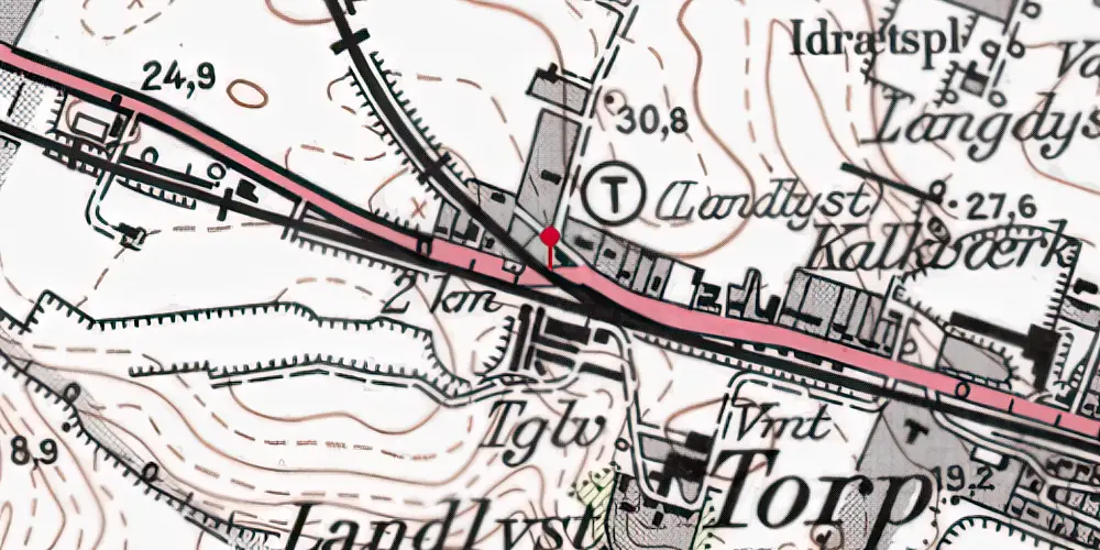 Historisk kort over Landlyst Trinbræt