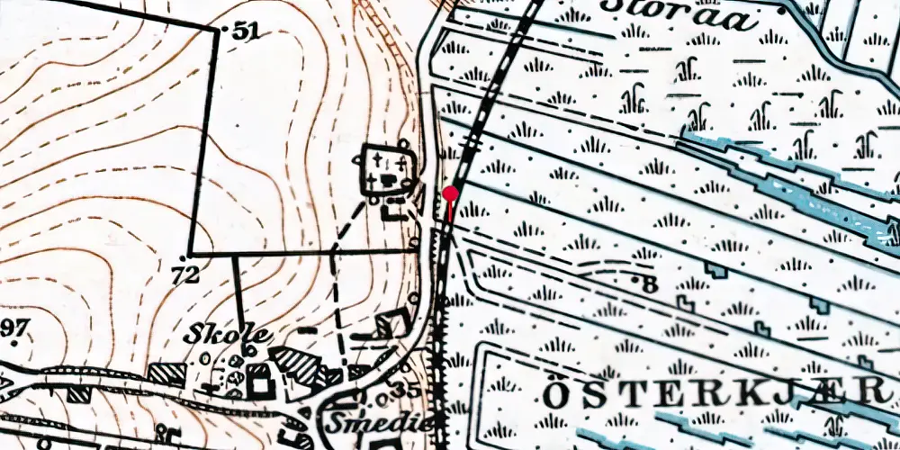 Historisk kort over Kaastrup Trinbræt Historisk kort over Kaastrup Trinbræt