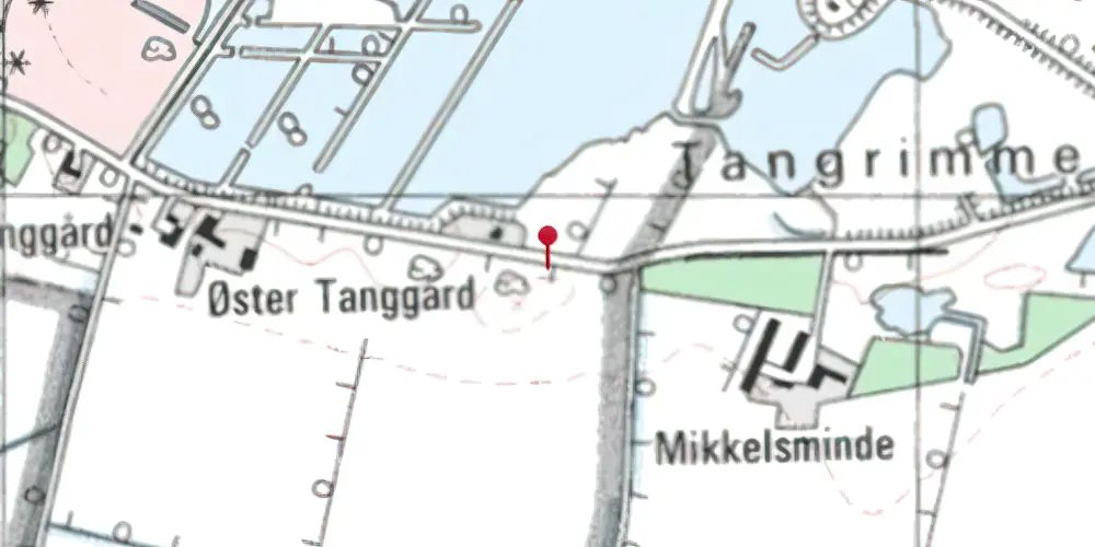 Historisk kort over Tanggaard Trinbræt Historisk kort over Tanggaard Trinbræt