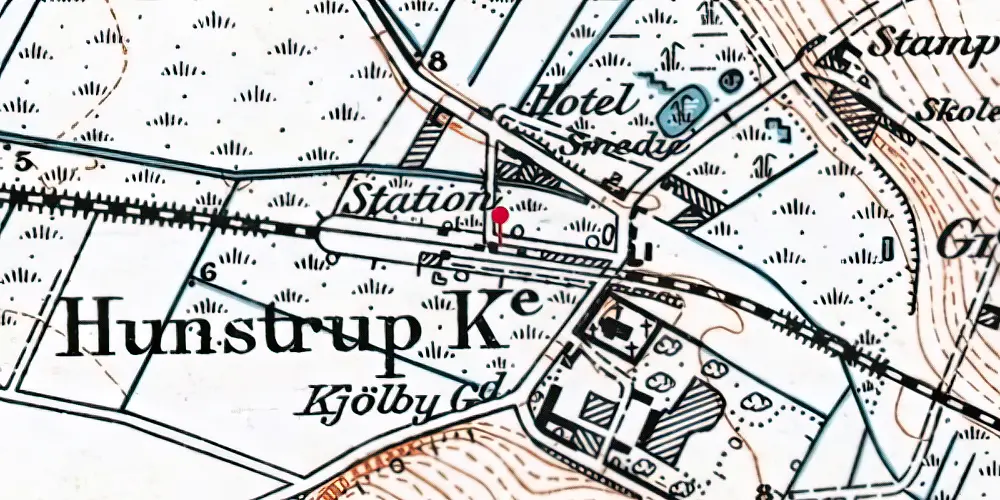 Historisk kort over Hunstrup Station Historisk kort over Hunstrup Station