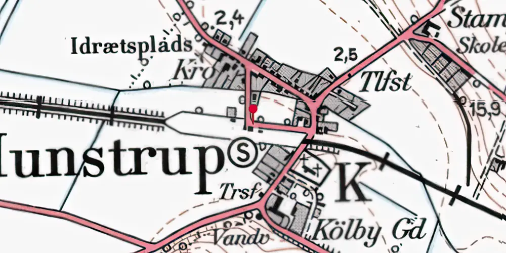 Historisk kort over Hunstrup Station Historisk kort over Hunstrup Station