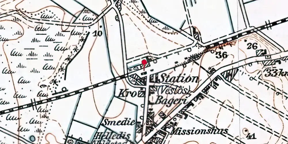 Historisk kort over Vesløs Station