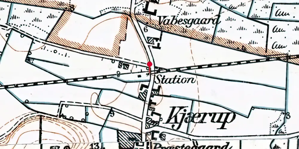 Historisk kort over Kærup Trinbræt Historisk kort over Kærup Trinbræt