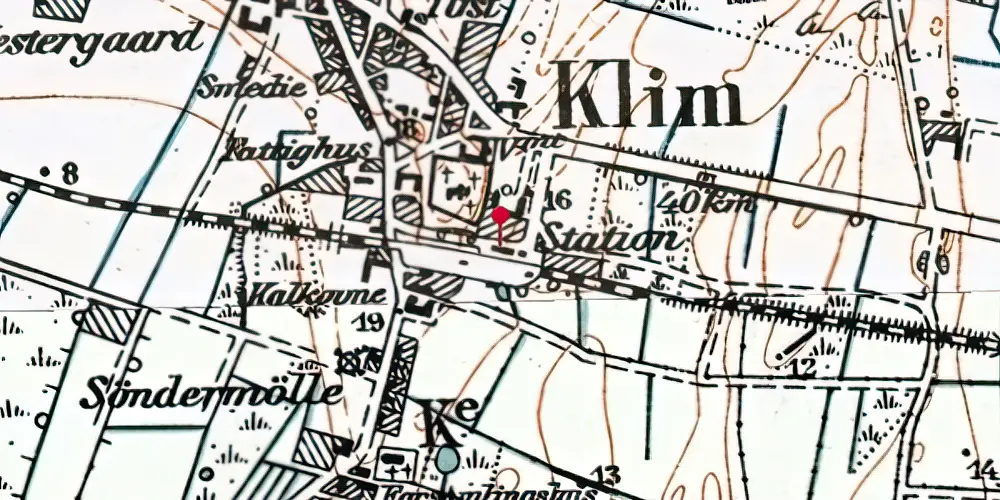 Historisk kort over Klim Station Historisk kort over Klim Station