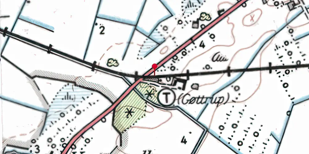 Historisk kort over Gøttrup Trinbræt Historisk kort over Gøttrup Trinbræt