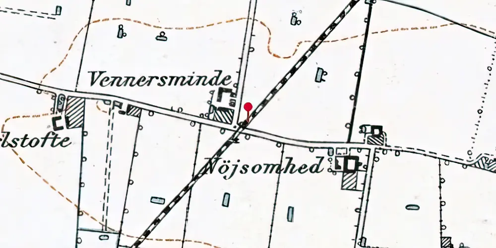 Historisk kort over Vennersminde Trinbræt