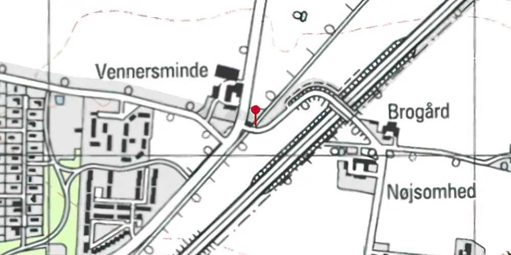 Historisk kort over Vennersminde Trinbræt