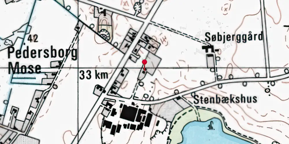 Historisk kort over Pedersborg Station