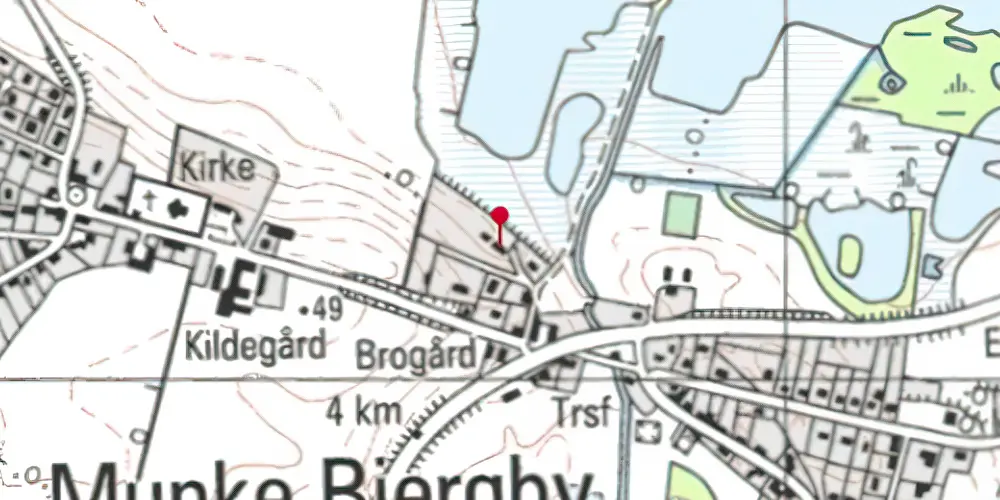 Historisk kort over Munke Bjergby Station